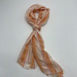 GAP Peach/Pink/White Linen Scarf